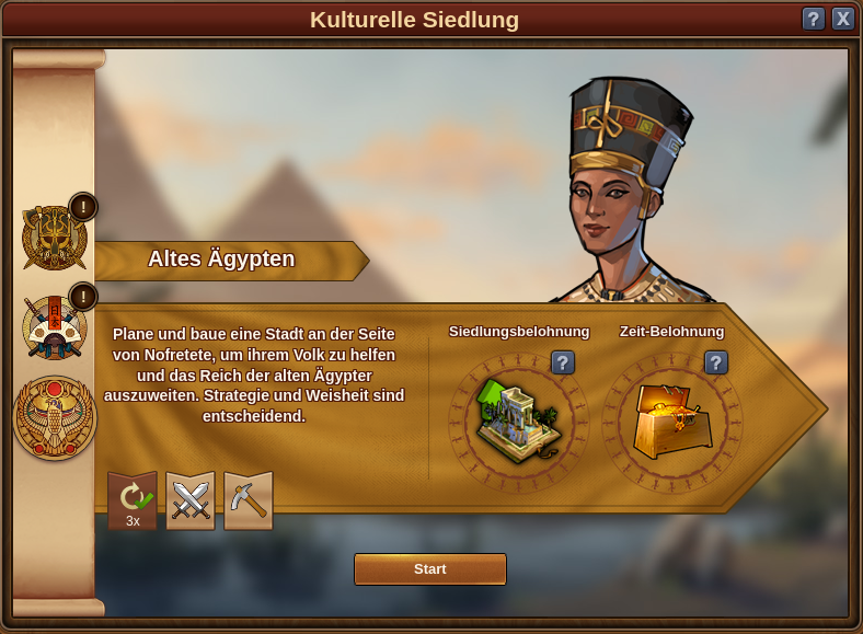 Kulturelle Siedlung Altes Ägypten